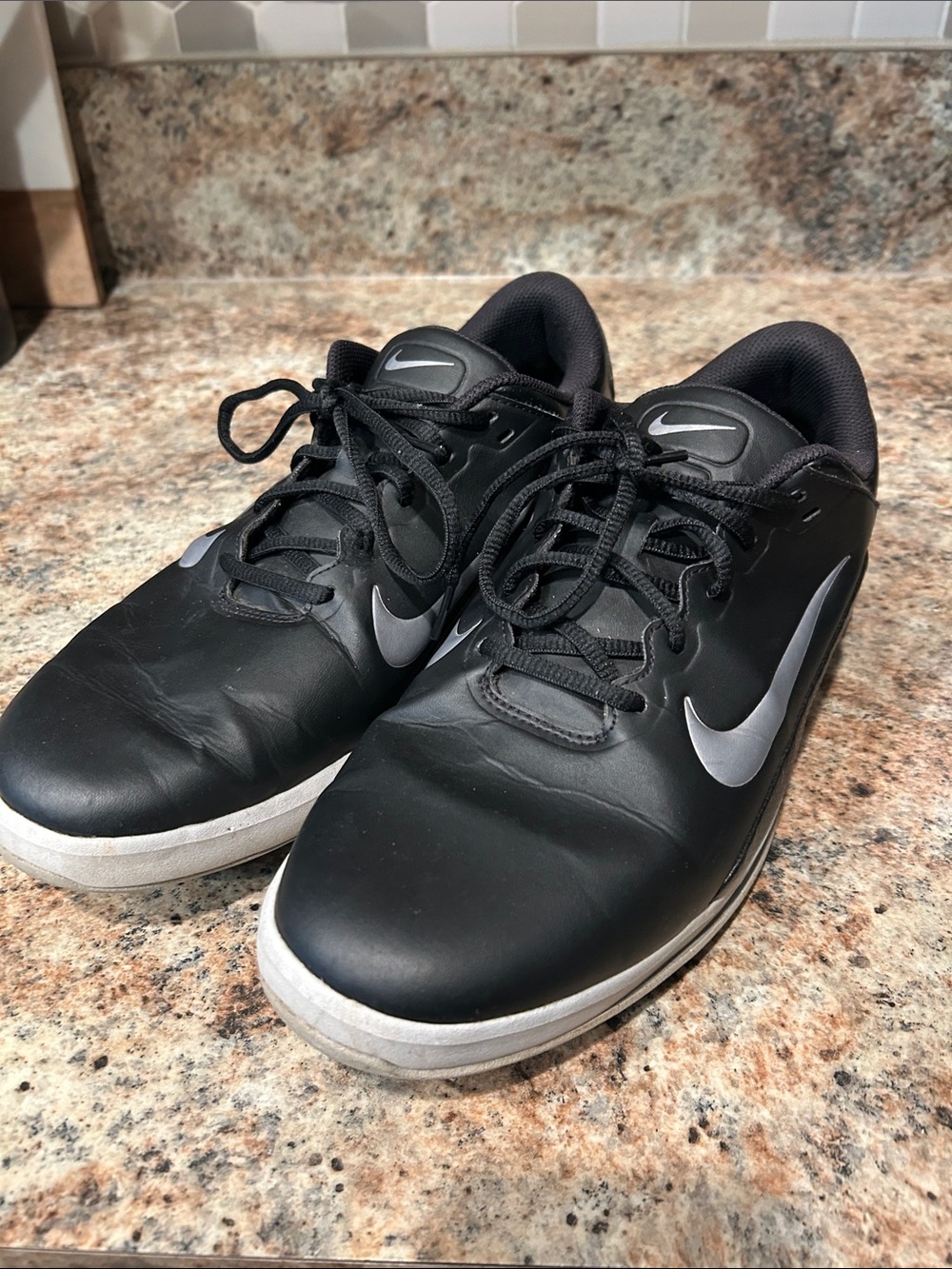 Nike Men’s Golf Black Shoes Fitsole 11.5 w/ Silver Swoosh